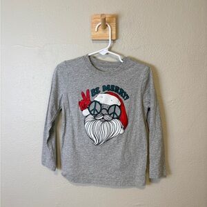 OshKosh B'gosh Gray Long Sleeve with Santa Graphic